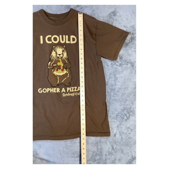 Rainforest Cafe Brown T-Shirt Gopher Pizza Graphic Size M - Picture 4 of 6